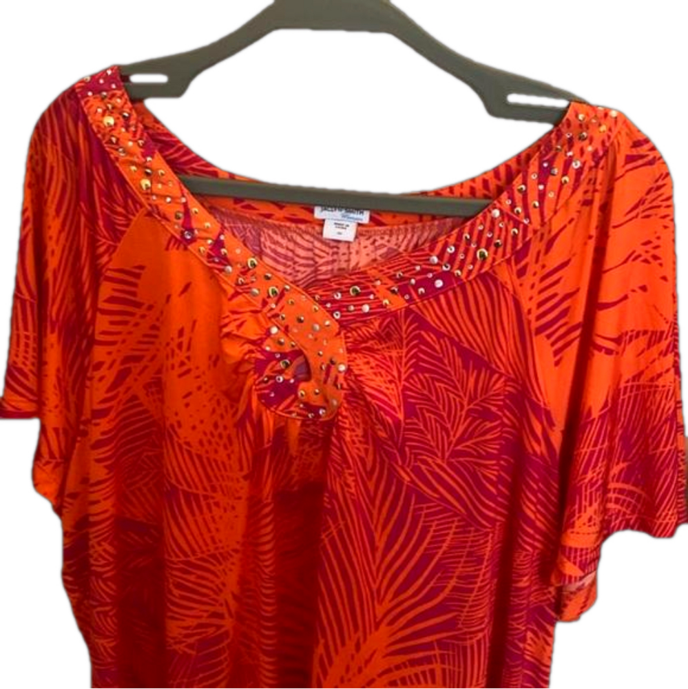 Spring top with beading Jaqueline Smith like new 2x